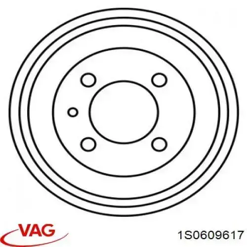 Купити 1S0609617 VAG Барабан гальмівний задній