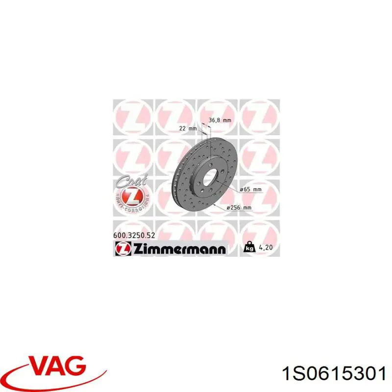 1S0615301 VAG Гальмо дискове переднє