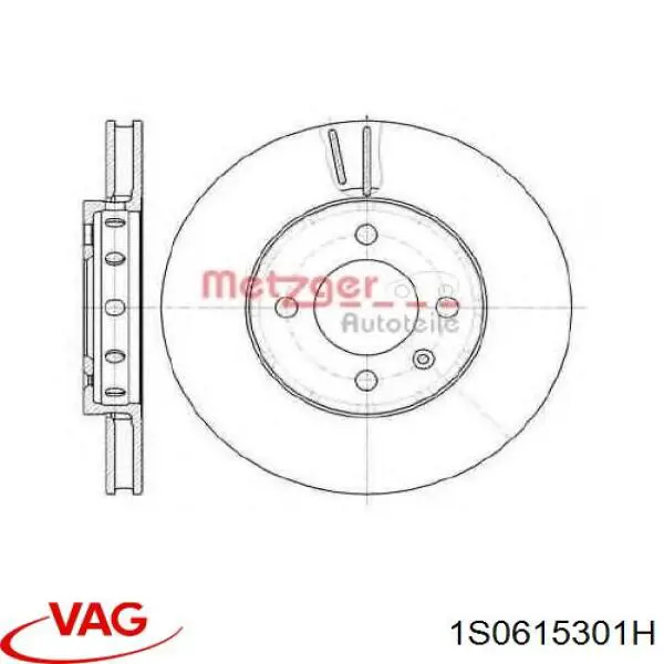 1S0615301H VAG Гальмо дискове переднє