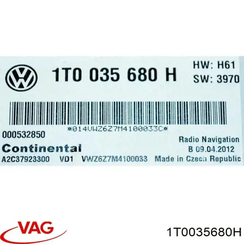Дисплей бортового комп'ютера VAG 1T0035680H ціна, від 126.69 USD