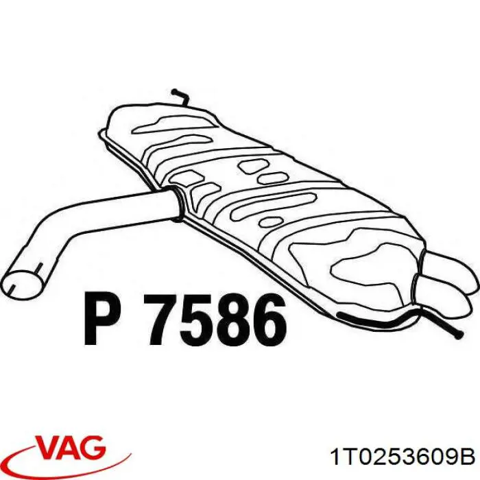 Вихлопна труба VAG 1T0253609B ціна, від 99.89 USD