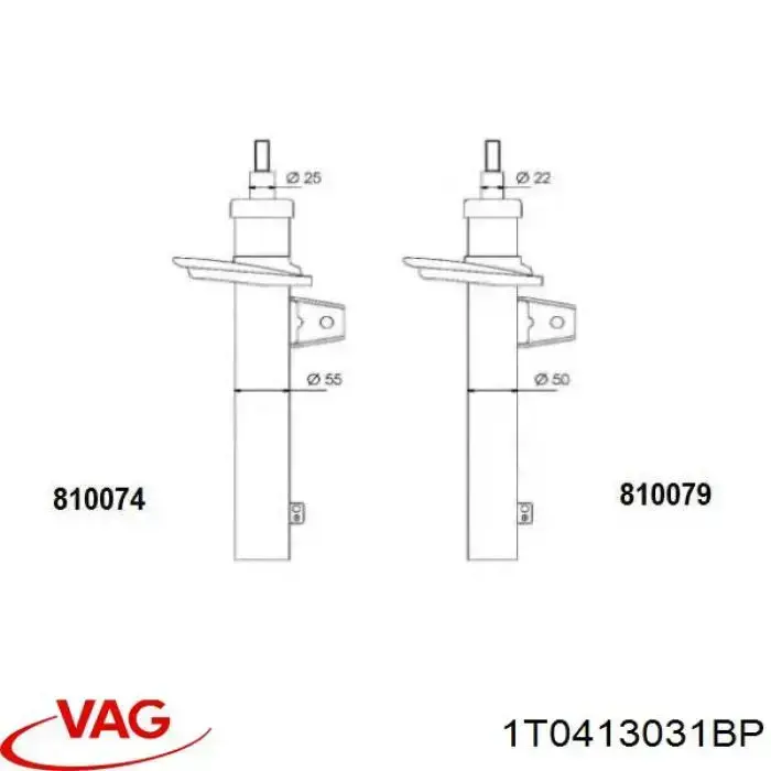 Стойка амортизатора передняя VAG 1T0413031BP ціна, від 42.00 USD