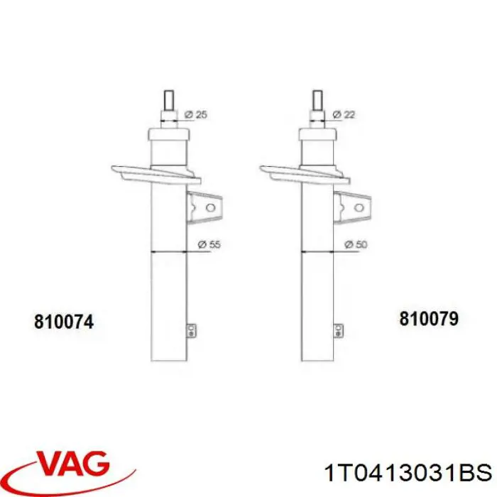 Стойка амортизатора передняя VAG 1T0413031BS ціна, від 32.67 USD