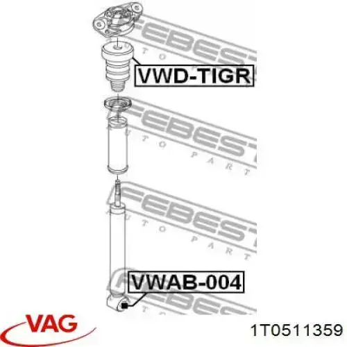 Відбійник на задні амортизатори VAG 1T0511359 ціна, від 12.13 USD