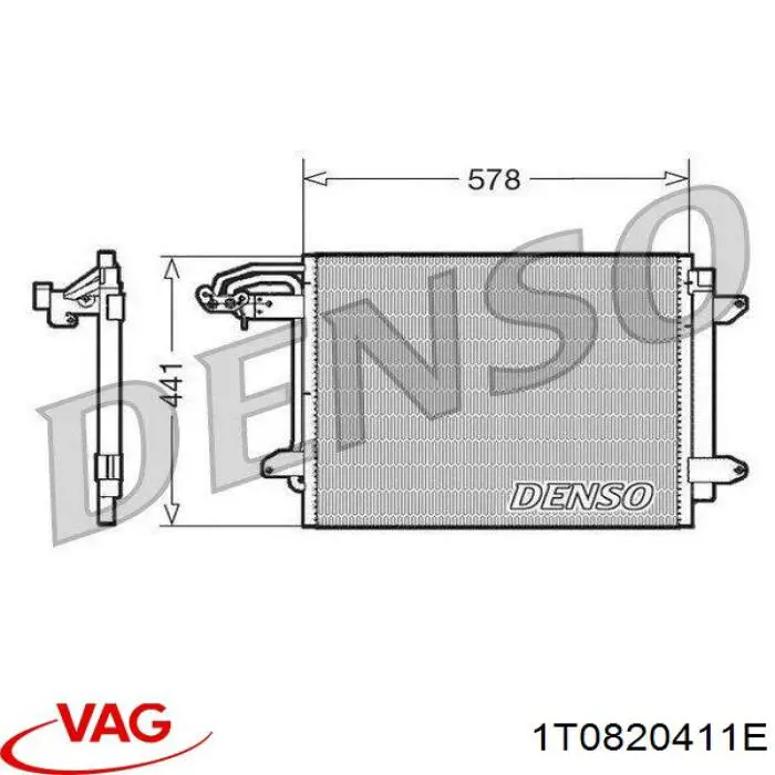 1T0820411E VAG радіатор кондиціонера