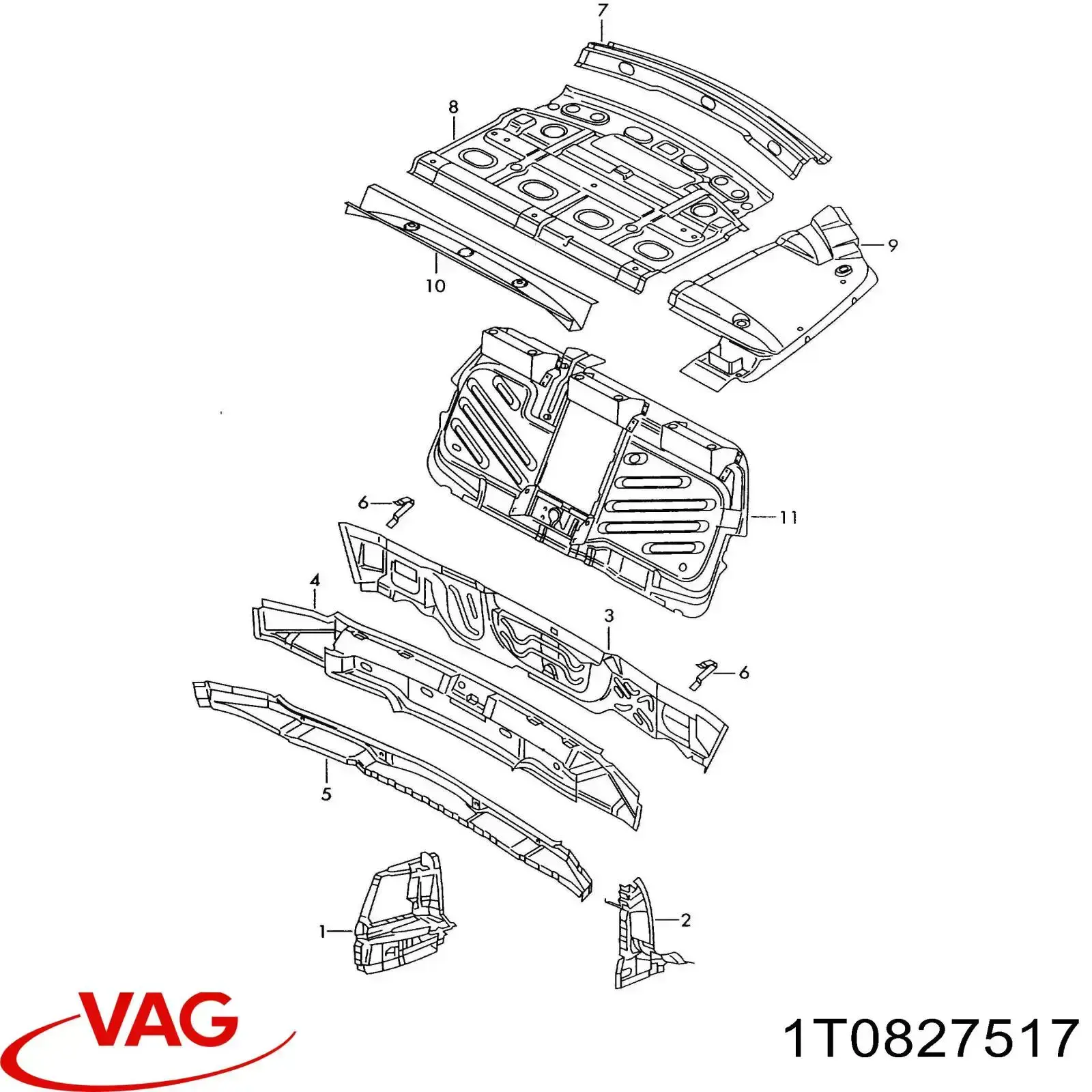 Купити 1T0827517 VAG Петля замка кришки багажника
