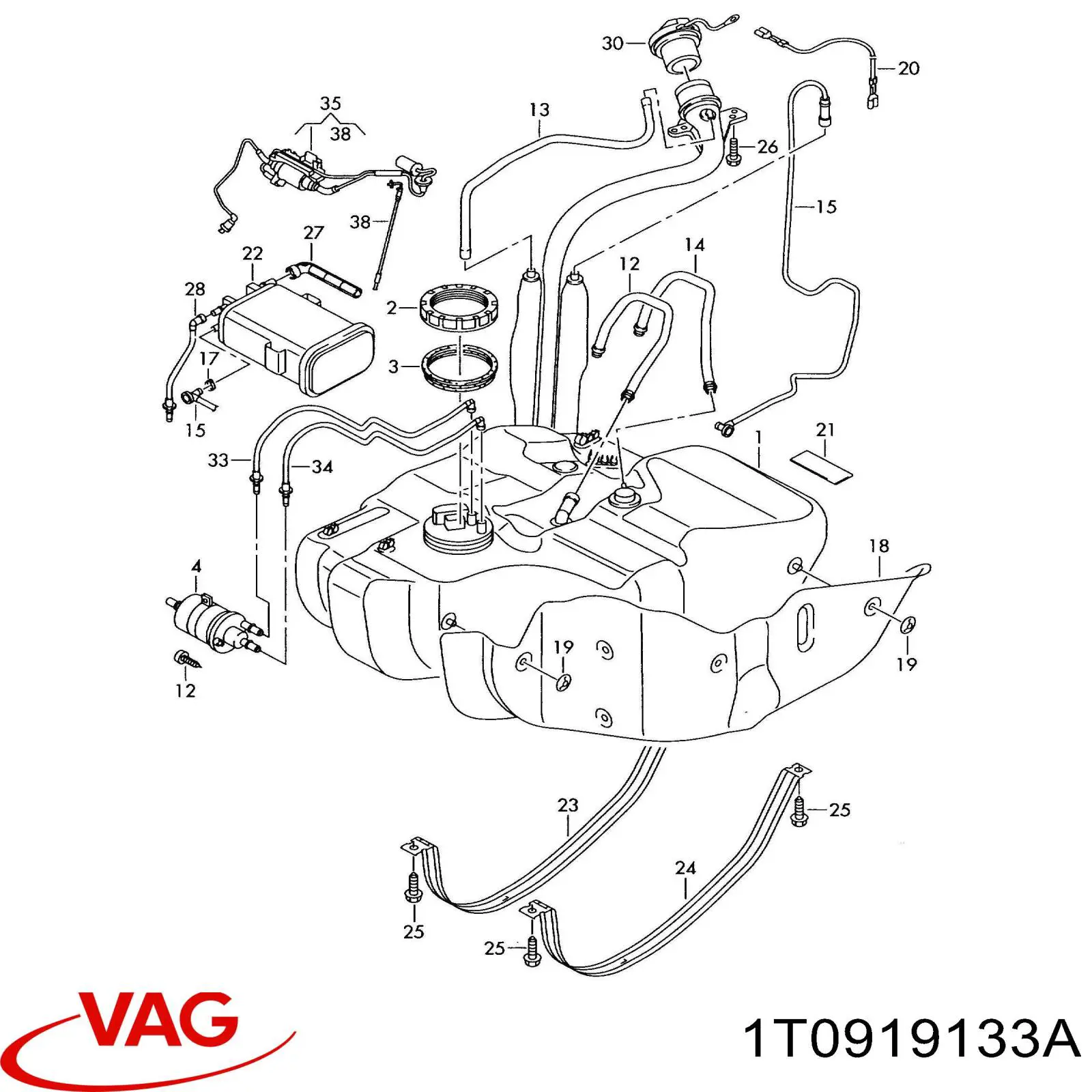 1T0919133D VAG прокладка датчика рівня (топл.бак)