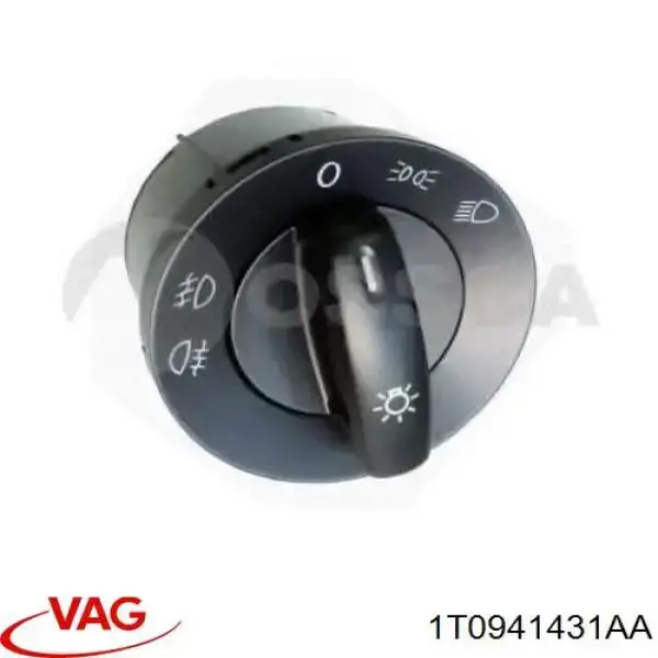 1T0941431AA VAG Перемикачі електричні (перемикач світла центральний)