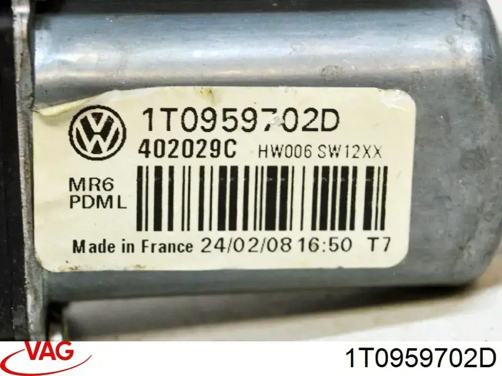 Двигун склопідіймача двері передньої, правої 1T0959702CL06 VAG