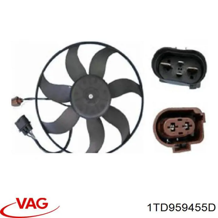 1TD959455D VAG електровентилятор охолодження в зборі (двигун + крильчатка, лівий)