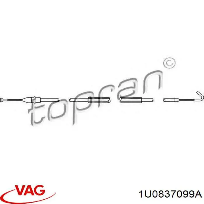 Трос/тяга відкривання замка дверей передніх VAG 1U0837099A ціна, від 3.39 USD