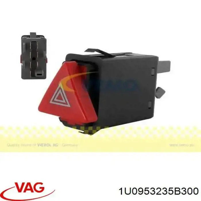 Кнопка включення аварійної сигналізації VAG 1U0953235B300 ціна, від 9.13 USD