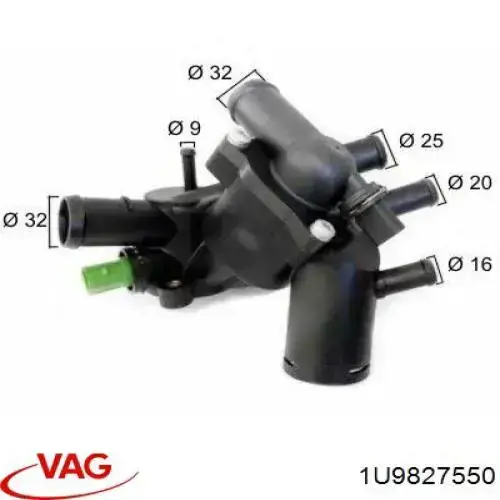 1U9827550 VAG Амортизатор кришки багажника / двері 3/5-ї задньої
