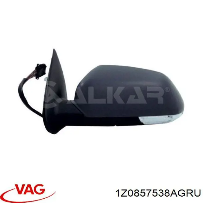 Купити 1Z0857538AGRU VAG Накладка/кришка дзеркала заднього виду, права