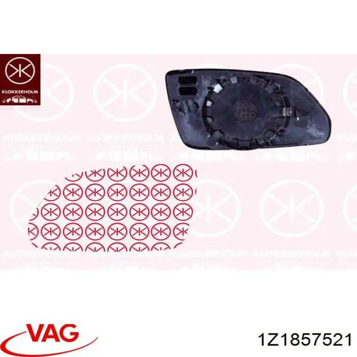 Дзеркальний елемент лівого дзеркала заднього виду VAG 1Z1857521 ціна, від 6.85 USD