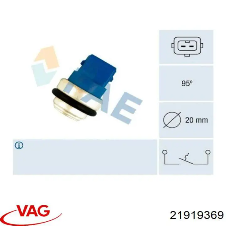 Датчик температури радіатора VAG 21919369 ціна, від 14.50 USD