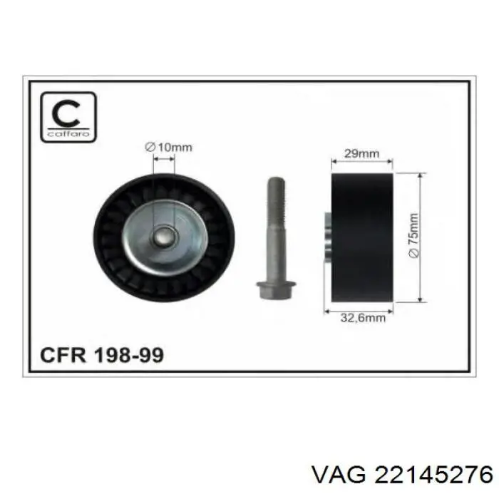 Ролик приводного ременя, паразитний VAG 22145276 ціна, від 10.96 USD