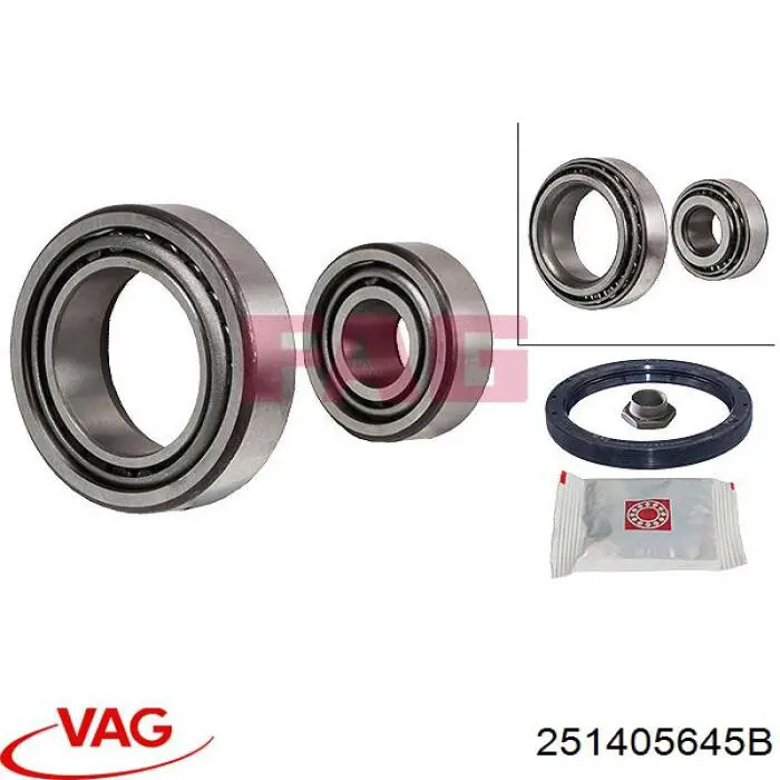 Підшипник ступиці передній, зовнішній VAG 251405645B