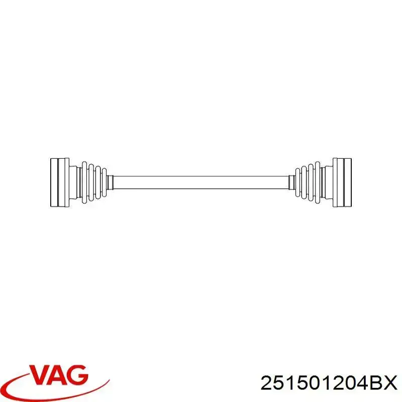 Піввісь задня, права 251501204BX VAG