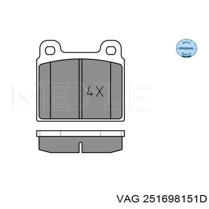 251698151D VAG Передні гальмівні колодки