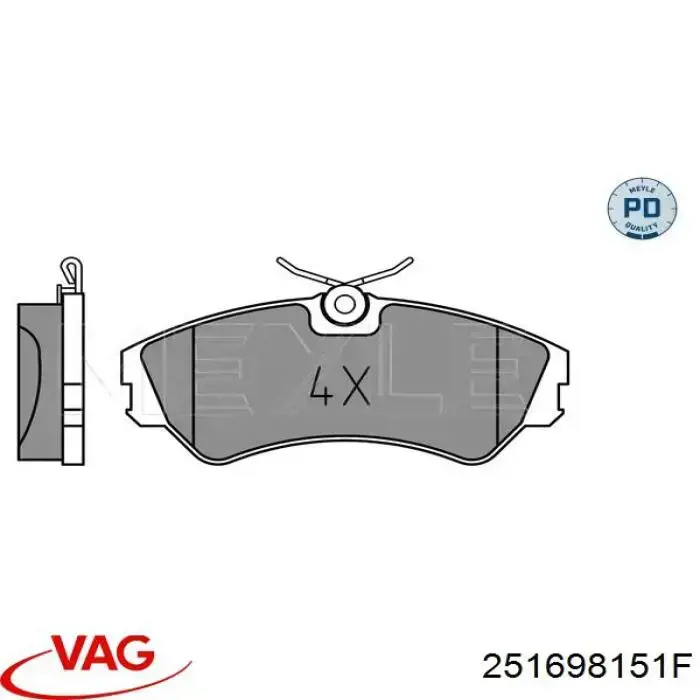 251698151F VAG Передні гальмівні колодки