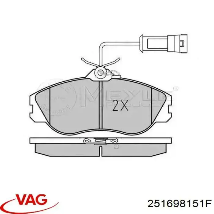 Купити 251698151F VAG Колодки гальмівні передні, дискові