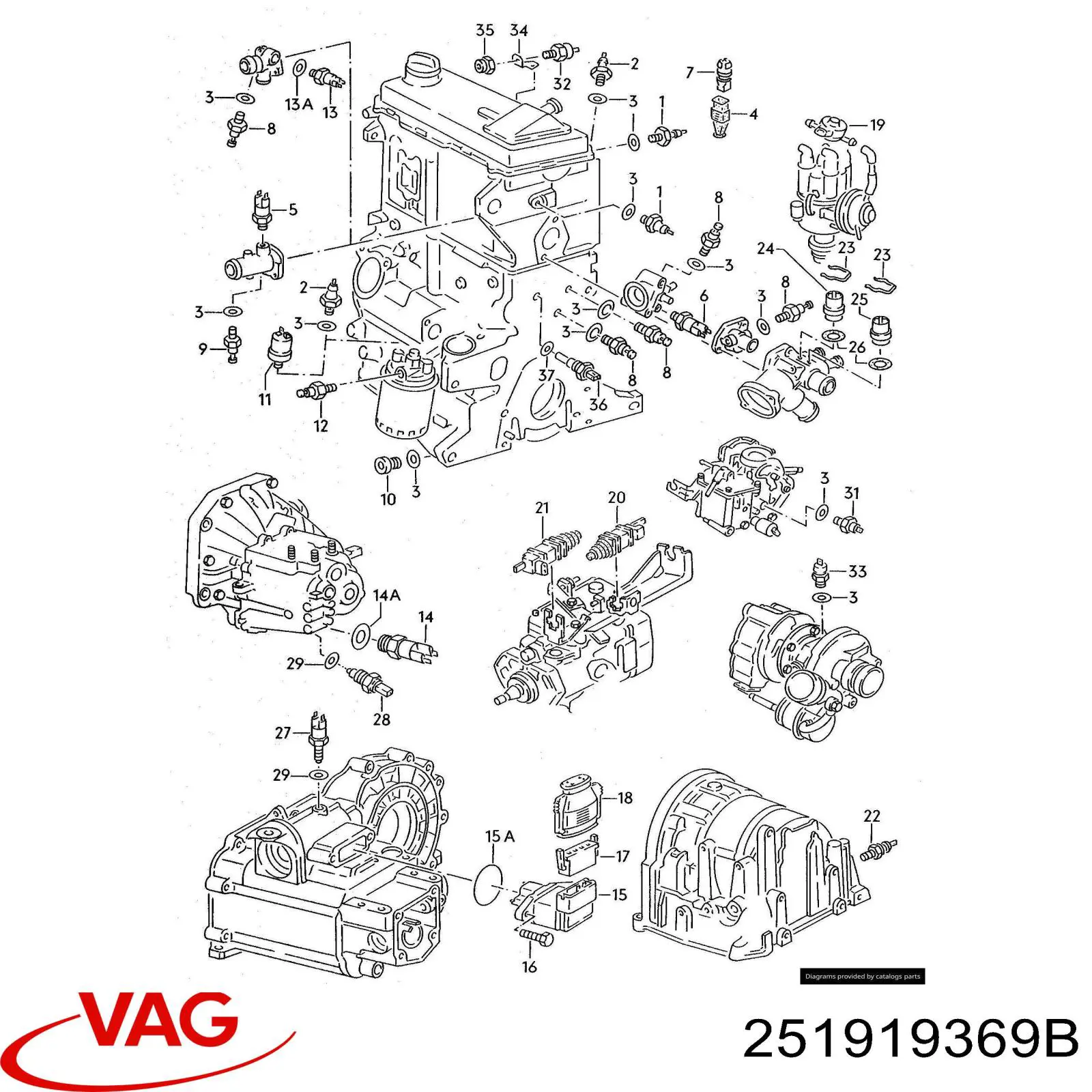 Термодатчик охолоджуючої рідини VAG 251919369B ціна, від 4.76 USD