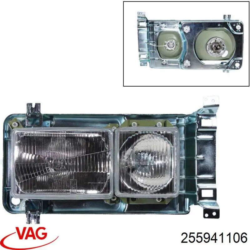 Основна фара - вставка на Volkswagen Transporter T3 25, 253, 255