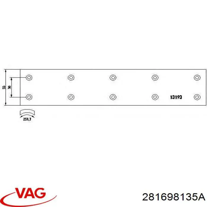 281698135A VAG Колодки гальмівні задні, барабанні
