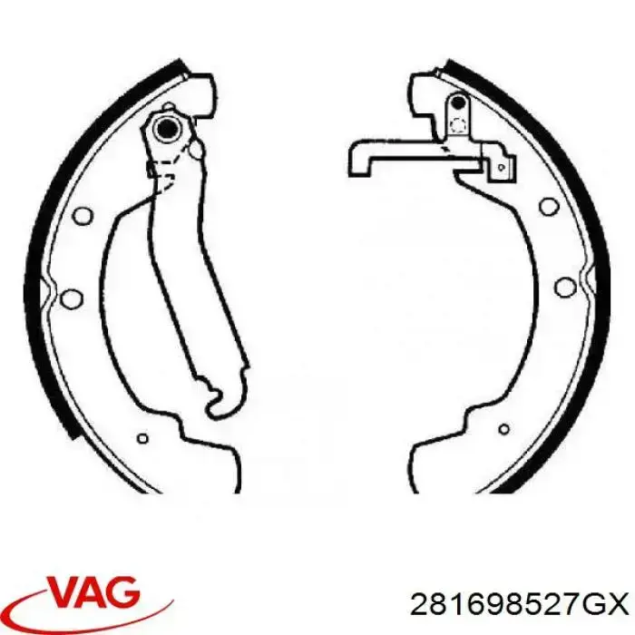 Колодки гальмові задні, барабанні VAG 281698527GX ціна, від 26.58 USD