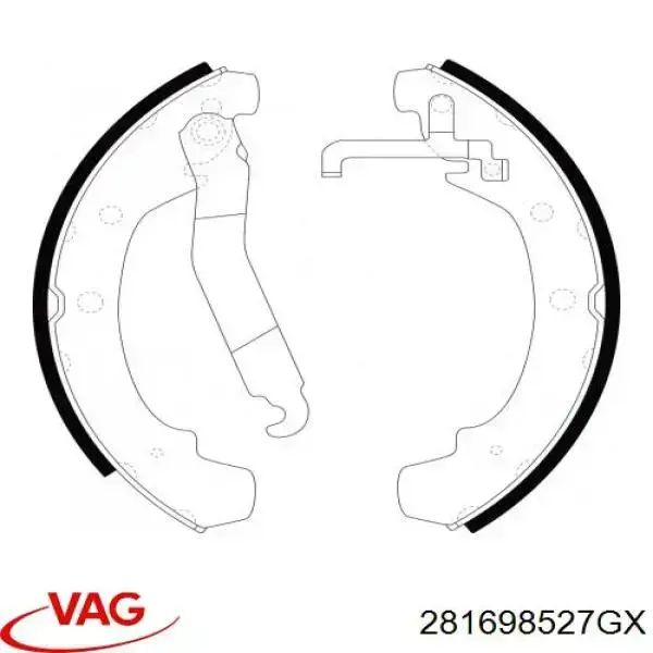Купити 281698527GX VAG Колодки гальмові задні, барабанні