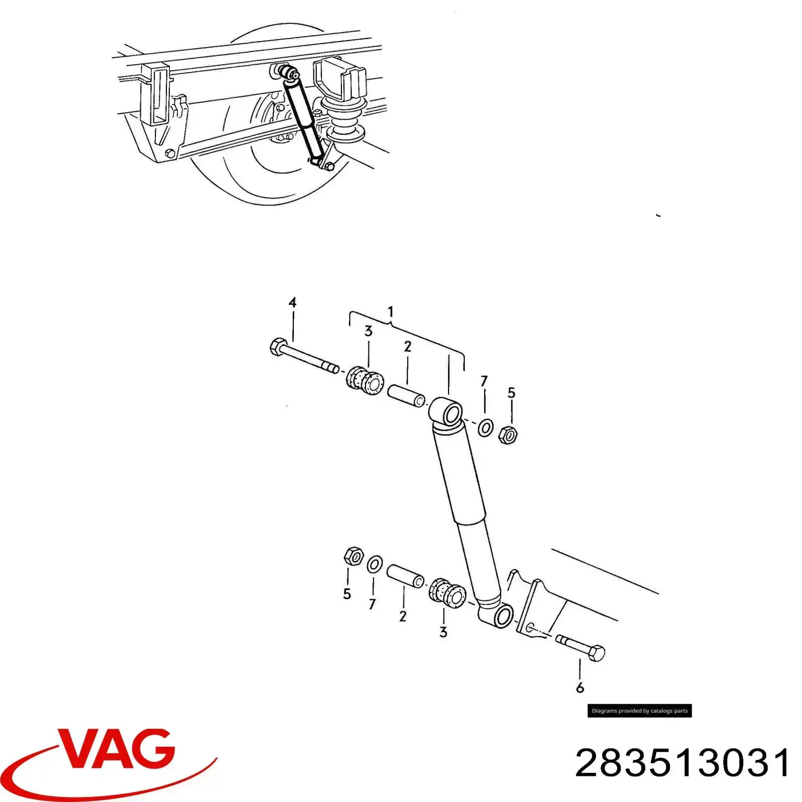 Амортизатор задній VAG 283513031 ціна, від 55.75 USD