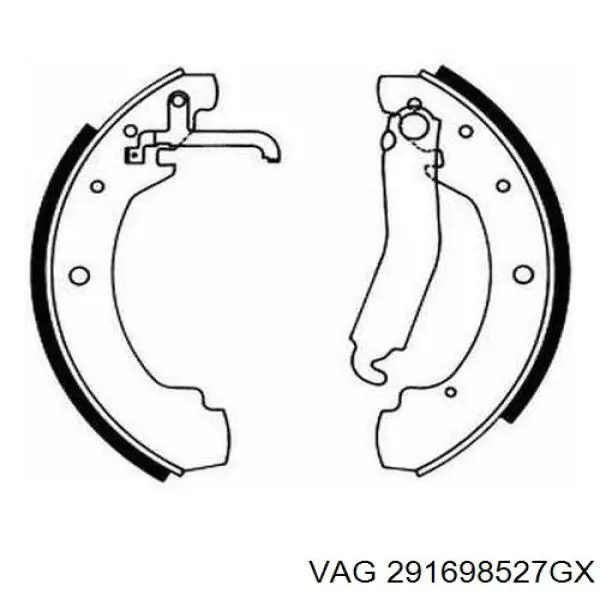 Колодки гальмові задні, барабанні 291698527GX VAG