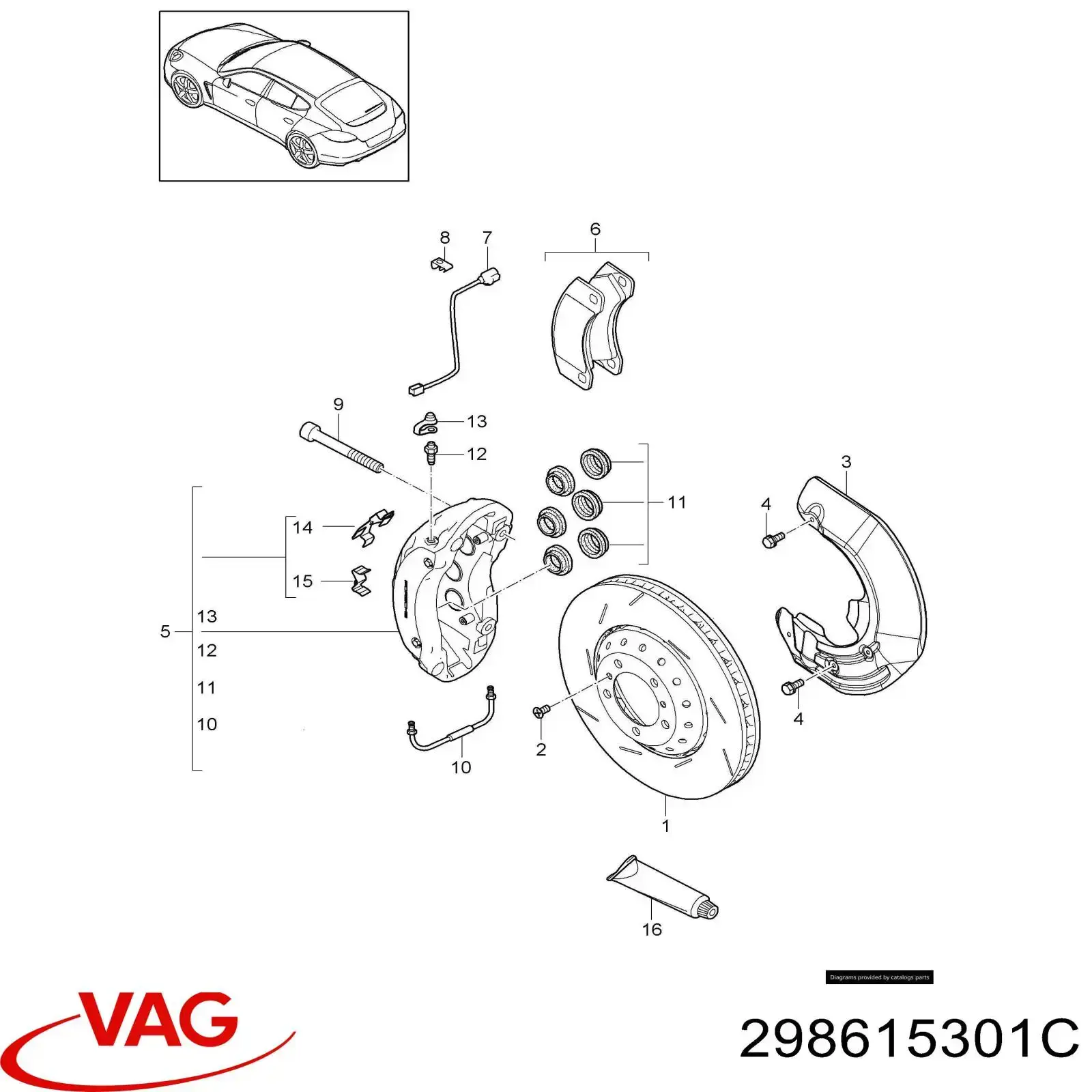 Диск гальмівний передній 298615301C VAG