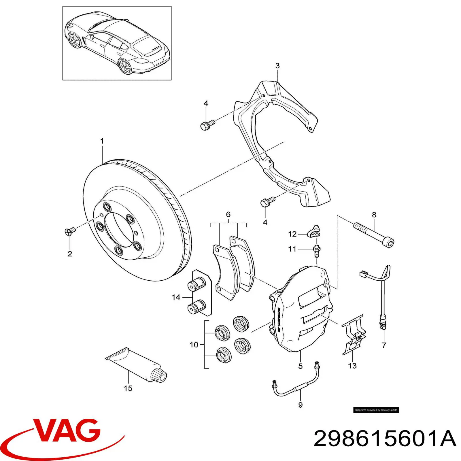 Диск гальмівний задній 298615601A VAG