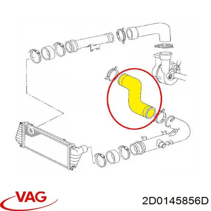 Шланг/патрубок интеркуллера 2D0145856D VAG