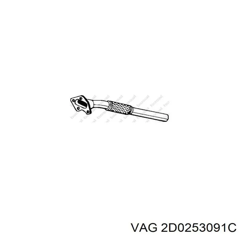 2D0253091C VAG труба приймальна (штани глушника, передня)