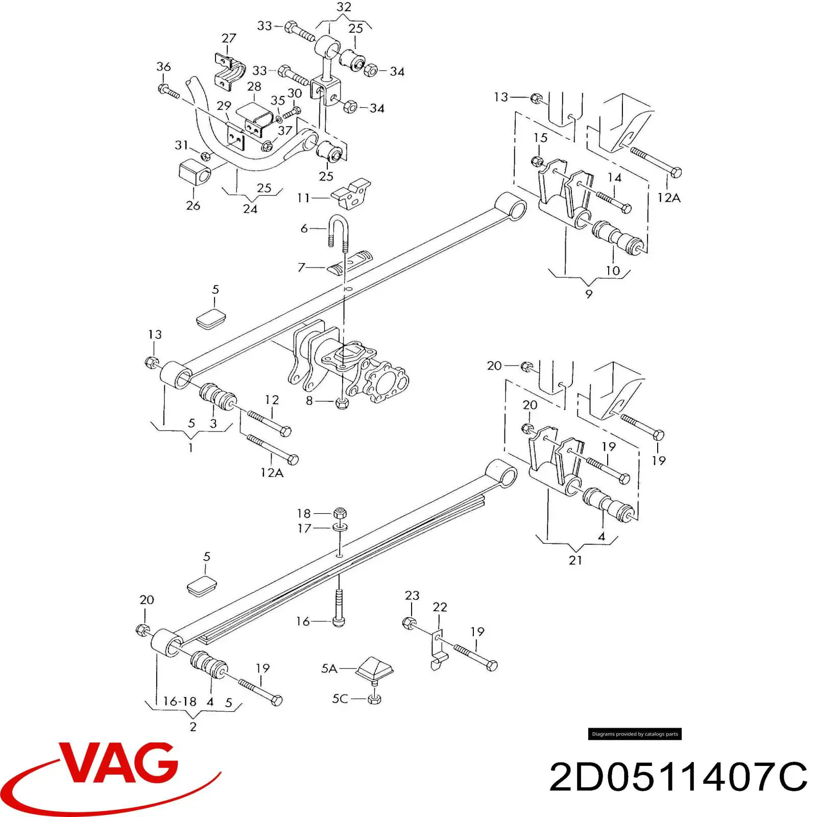 2D0511407C VAG стабілізатор задній