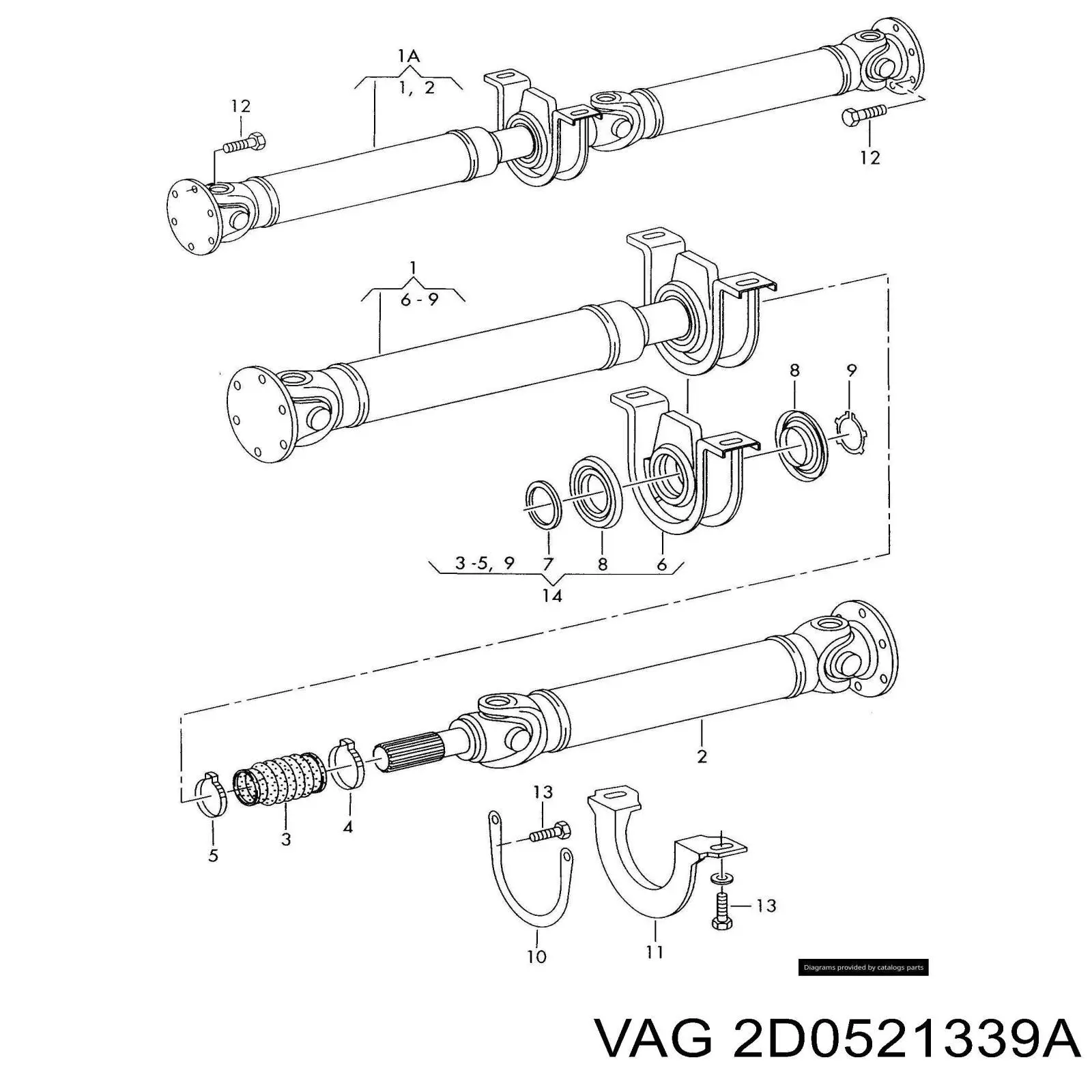 Пильник підвісного підшипника VAG 2D0521339A ціна, від 2.12 USD