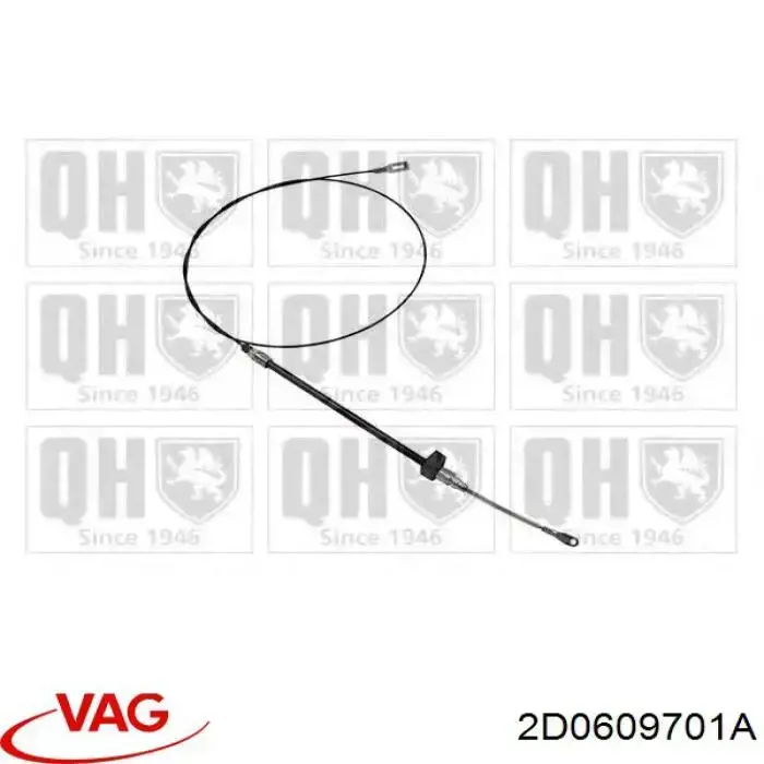 Трос стоянкового гальма передній VAG 2D0609701A ціна, від 11.79 USD