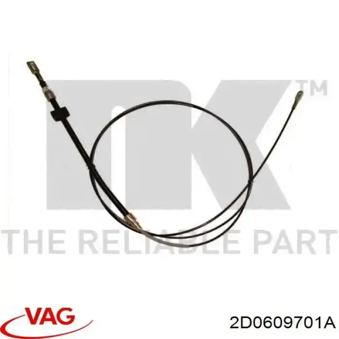 Купити 2D0609701A VAG Трос ручного гальма передній