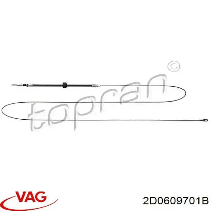 Трос стоянкового гальма передній VAG 2D0609701B ціна, від 14.06 USD