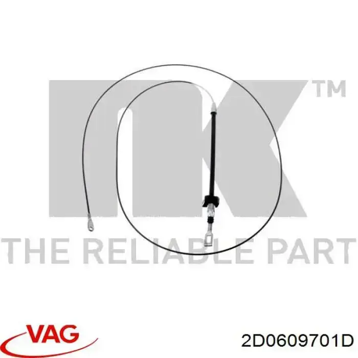 Трос стоянкового гальма передній VAG 2D0609701D ціна, від 10.64 USD