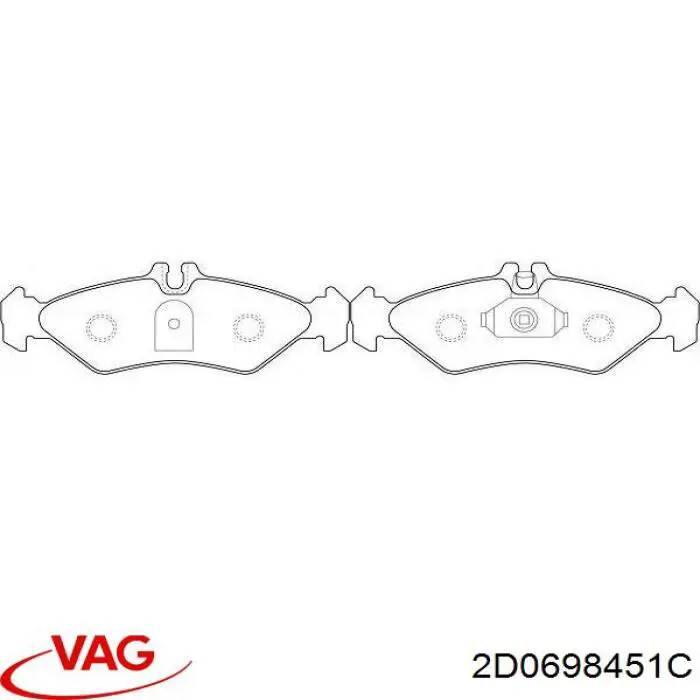 Задні гальмівні колодки VAG 2D0698451C ціна, від 16.87 USD