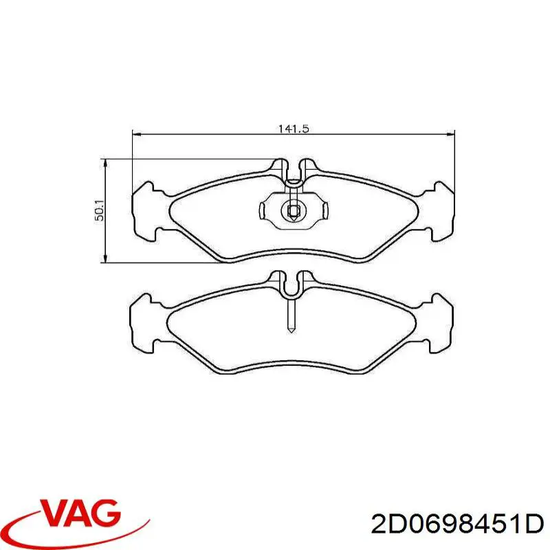Задні дискові колодки VAG 2D0698451D