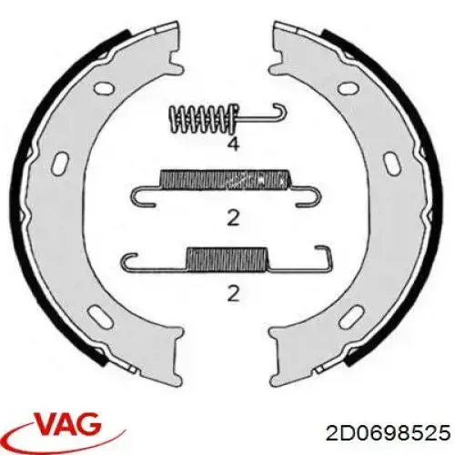 Колодки ручника / стоянкового гальма VAG 2D0698525 ціна, від 24.07 USD