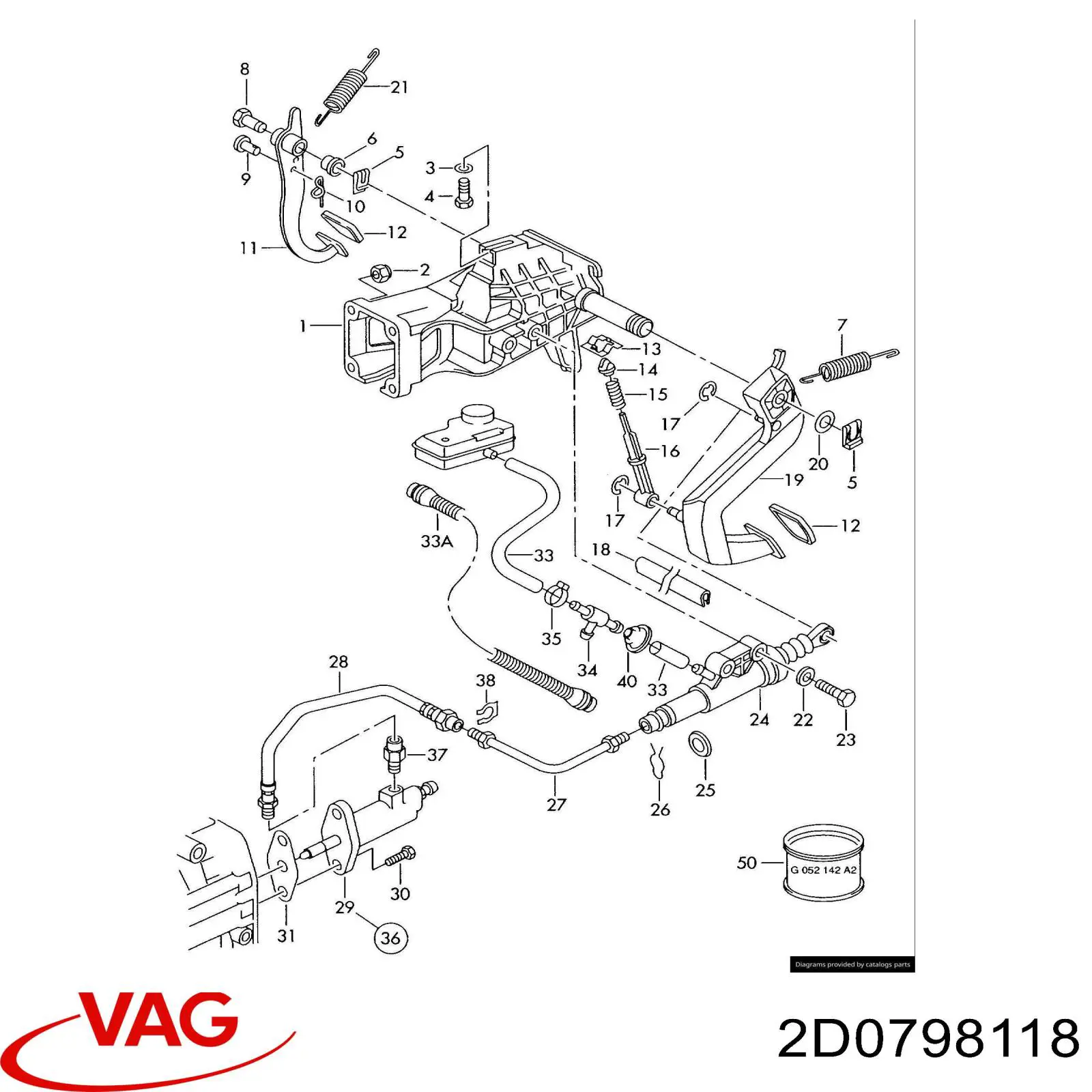 2D0798118 VAG Ремкомплект робочого циліндру зчеплення