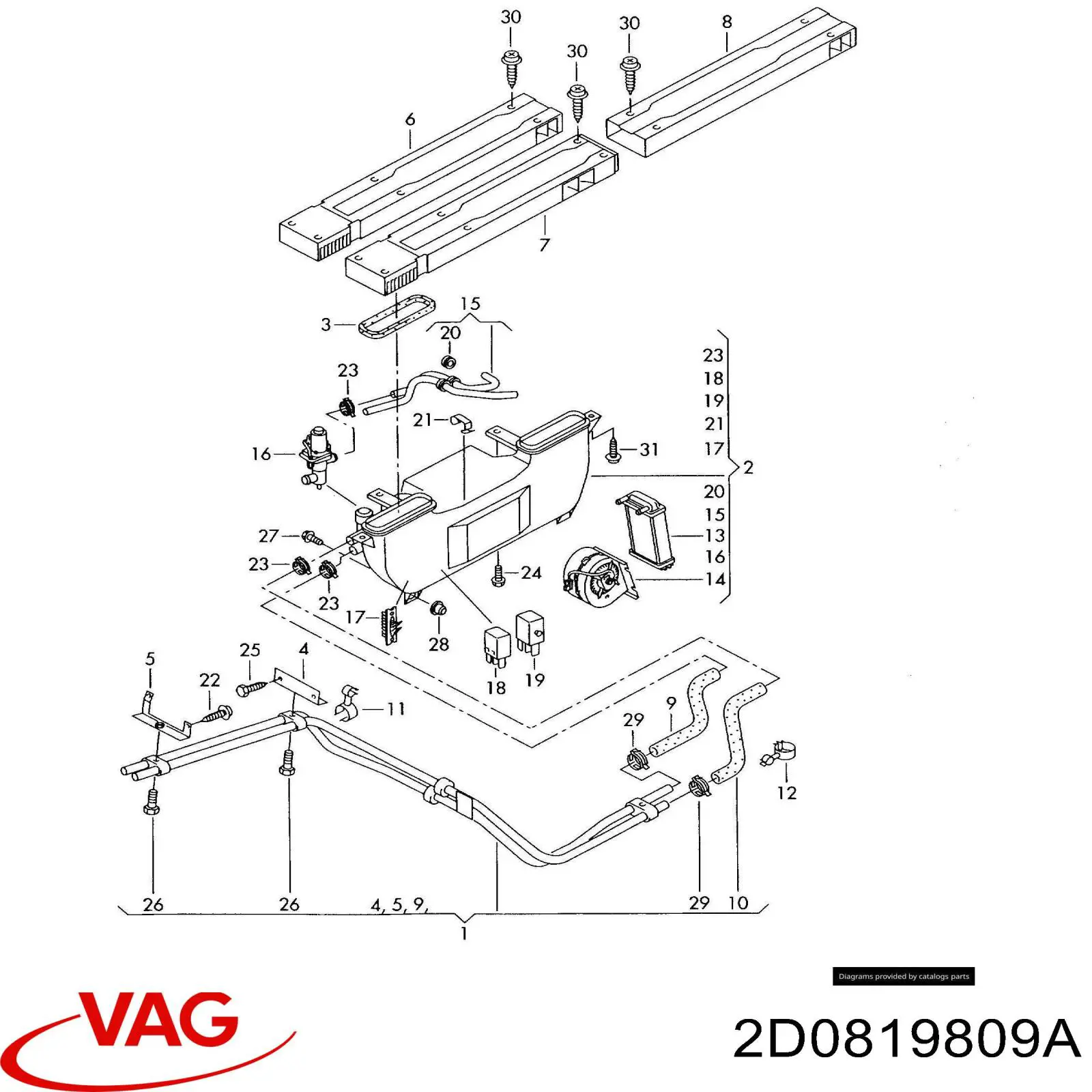 2D0819809A VAG Регулюючий клапан охолоджувальної рідини
