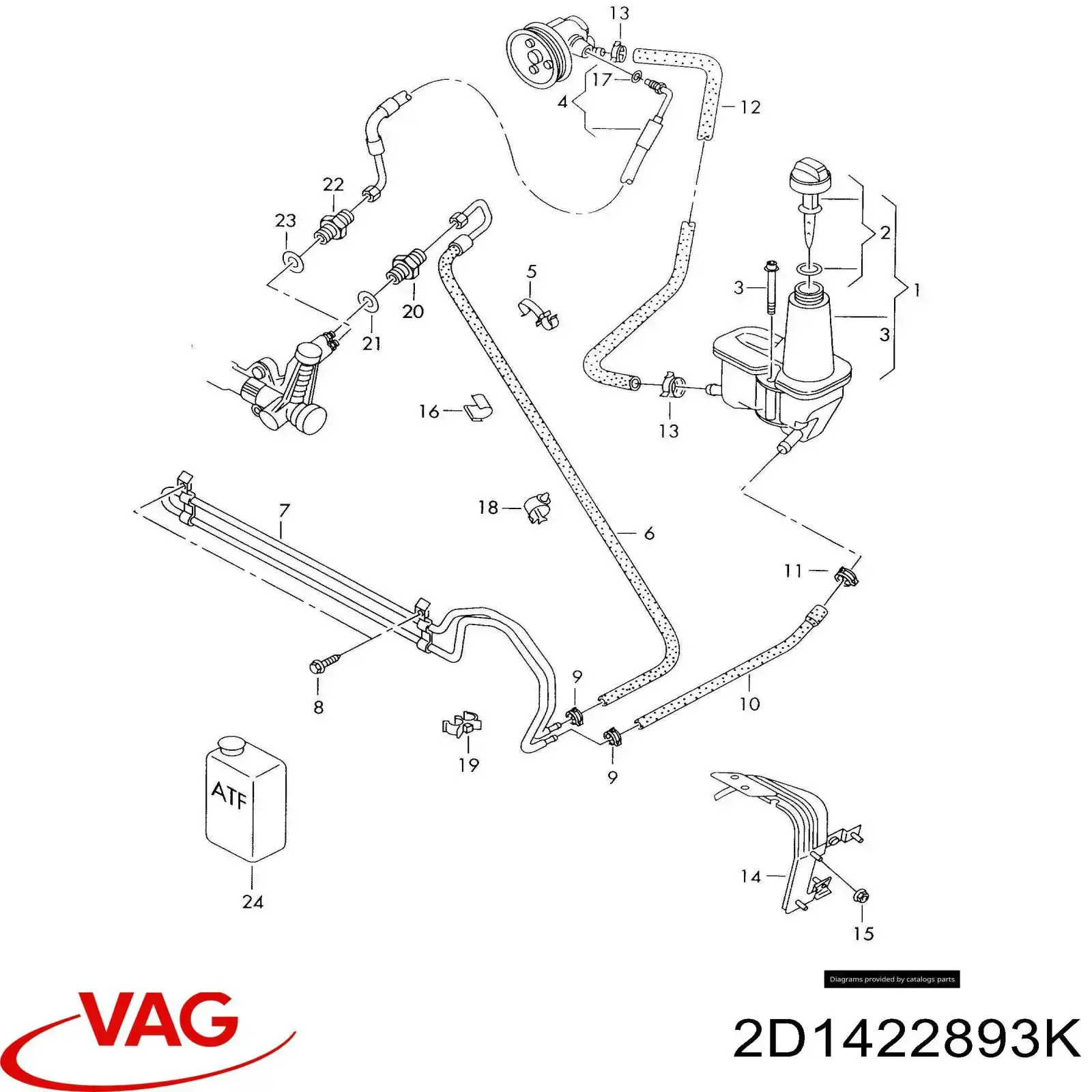 2D1422893F VAG Трубка високого тиску ГПК