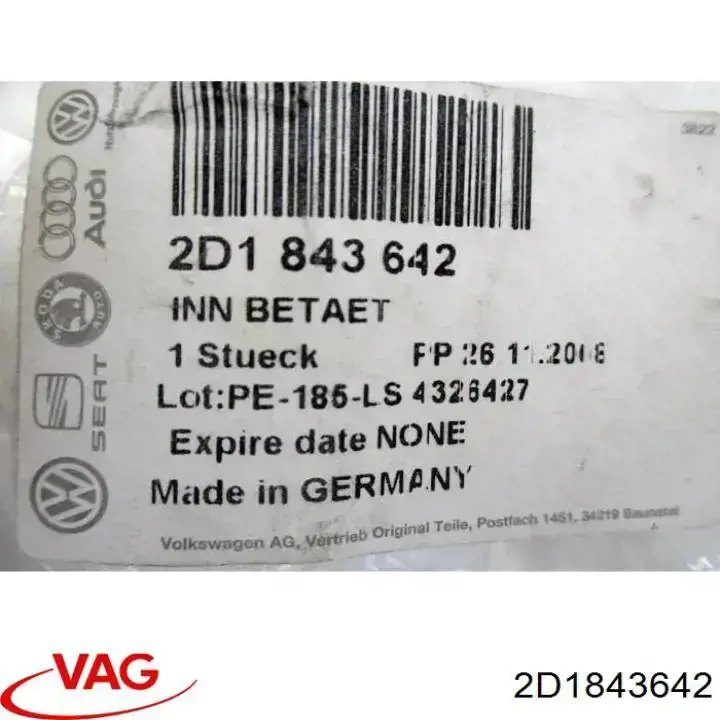 Ручка двері бічної/зсувної внутрішня VAG 2D1843642 ціна, від 6.88 USD